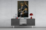 Ape King in Throne Glass Wall Art  || Designer Collection | Insigne Art Design.