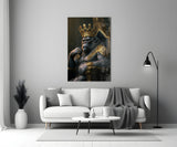 Ape King in Throne Glass Wall Art  || Designer Collection | Insigne Art Design.