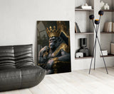Ape King in Throne Glass Wall Art  || Designer Collection | Insigne Art Design.