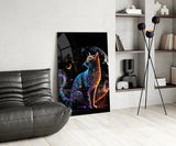 Moon Cat Glass Wall Art  || Designer Collection | Insigne Art Design.