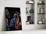 Moon Cat Glass Wall Art  || Designer Collection | Insigne Art Design.