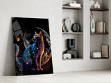 Moon Cat Glass Wall Art  || Designer Collection | Insigne Art Design.
