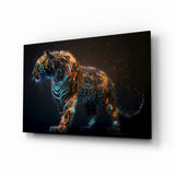Corpo di Tigre in Agguato Brace Incandescente quadro in vetro - 72x46 cm