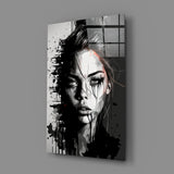 Scribbled Beauty Glass Wall Art  || Designer Collection | Insigne Art Design.