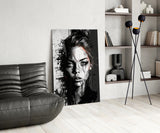 Scribbled Beauty Glass Wall Art  || Designer Collection | Insigne Art Design.