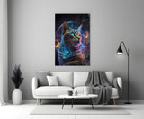 Moon Cat Glass Wall Art  || Designer Collection | Insigne Art Design.
