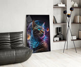 Moon Cat Glass Wall Art  || Designer Collection | Insigne Art Design.