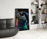 Moon Cat Glass Wall Art  || Designer Collection | Insigne Art Design.