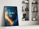 Flaming Anger Glass Wall Art  || Designer Collection | Insigne Art Design.