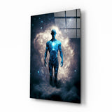 Figura Estrellada Elevándose Sobre las Nubes cuadro de cristal - 72x46 cm