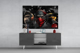 3 Wise Monkeys Glass Wall Art  || Designer Collection | Insigne Art Design.