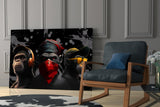 3 Wise Monkeys Glass Wall Art  || Designer Collection | Insigne Art Design.