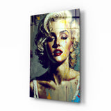 Retrato Icono Rubia Dorada cuadro de cristal - 72x46 cm