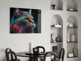 Colorful Cat Glass Wall Art  || Designers Collection | Insigne Art Design.