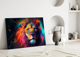 Nobility of the Lion Glass Wall Art  || Designer Collection | Insigne Art Design.