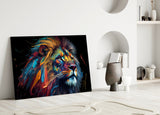 Nobility of the Lion Glass Wall Art  || Designer Collection | Insigne Art Design.
