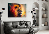 Nobility of the Lion Glass Wall Art  || Designer Collection | Insigne Art Design.