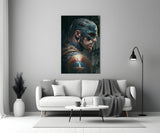 Captain America Glass Wall Art  || Designer Collection.