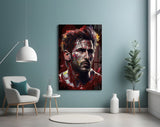 Messi Glass Wall Art  || Designer Collection.
