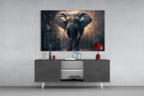 Glory of an Elephant Glass Wall Art || Designer's Collection