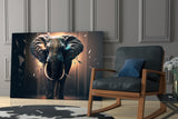 Glory of an Elephant Glass Wall Art || Designer's Collection