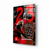 Pop Art Basketball Legend Cuadro de cristal || Designer Collection - 72x46 cm