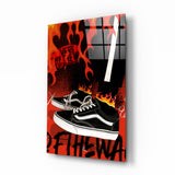 Klassischer Skate-Schuh Glasbild || Designer-Kollektion - 72x46 cm