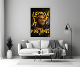 Lebron James, King Glass Wall Art || Designer Collection.