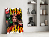Frida Kahlo Glass Wall Art || Designer Collection.