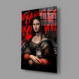 Mona Lisa, The Cat Lover Glass Wall Art || Designer Collection.
