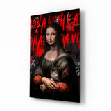 Mona Lisa, The Cat Lover Glass Wall Art || Designer Collection.