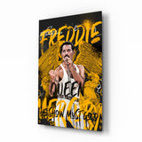 Frontman rock con corona quadro in vetro || Collezione Designer - 72x46 cm