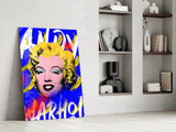 Andy Warhol and Marilyn Monroe Glass Wall Art || Designer Collection.