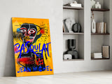 Style of Jean-Michel Basquiat Glass Wall Art || Designer Collection.