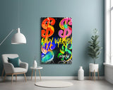 Andy Warhol and Dollar Glass Wall Art || Designer Collection.