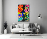 Andy Warhol and Dollar Glass Wall Art || Designer Collection.