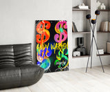 Andy Warhol and Dollar Glass Wall Art || Designer Collection.