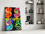 Andy Warhol and Dollar Glass Wall Art || Designer Collection.