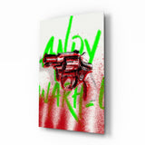 Arte della parete di vetro Andy Warhol and Gun || Collezione designer