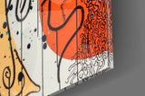 Style of Keith Haring Glass Wall Art || Designer Collection.