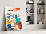 Style of Keith Haring Glass Wall Art || Designer Collection.