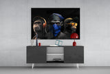 3 Wise Monkeys Glass Wall Art || Designer Collection.
