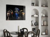 3 Wise Monkeys Glass Wall Art || Designer Collection.
