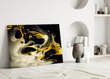 Golden Splash Glass Wall Art || Designer Collection.