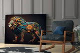 Lion Glass Wall Art || Designer Collection.