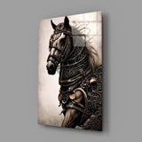 Warrior's Horse Glass Wall Art || Designer's Collection.