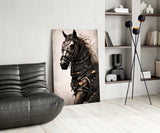 Warrior's Horse Glass Wall Art || Designer's Collection.