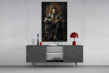 Elvis Presley in the Throne Glass Wall Art || Designer's Collection.