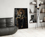 Elvis Presley in the Throne Glass Wall Art || Designer's Collection.