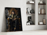 Elvis Presley in the Throne Glass Wall Art || Designer's Collection.